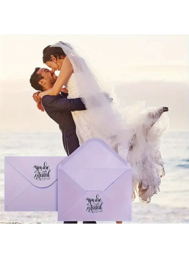 50pcs Lavender Envelopes Self Sealing Closure For Wedding Invitations DIY Crafts Gifts - Image 5